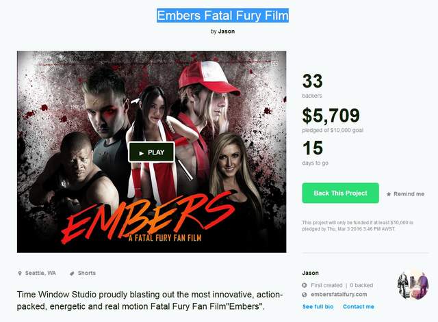 Embers Fatal Fury Film by Jason — Kickstarter