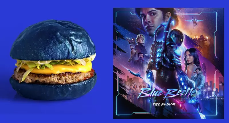 《DC電影藍甲蟲與漢堡王合作》推出整塊麵包都是藍色的聯名漢堡~OK？ | 葉羊報報