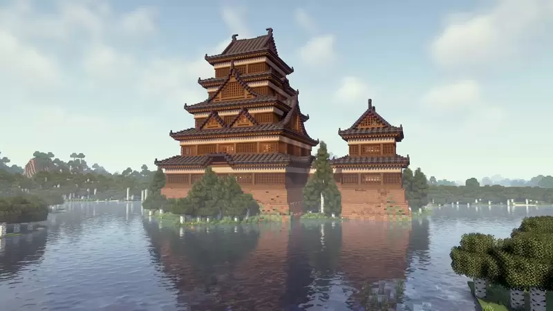 網友製作《巨大麥塊日式古城》看著看著就覺得可以攀上去找弦一郎泡茶(誤) | 葉羊報報