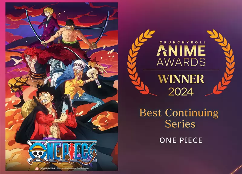 2024得獎結果《Crunchyroll動畫大賞》航海王二連冠達成，拿下年度最長篇動畫以及年度最佳主角兩項榮譽 | 葉羊報報